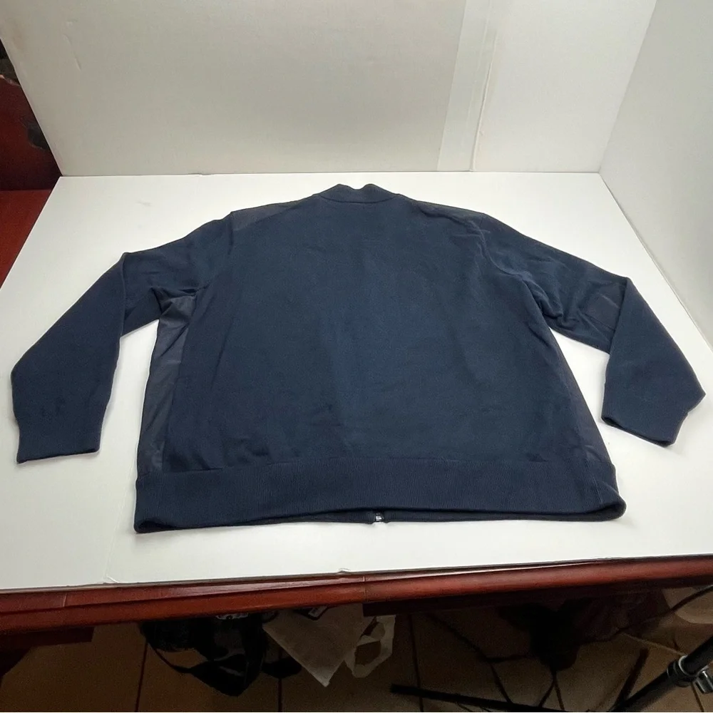 Polo Ralph Lauren Cotton Hybrid Full Zip Sweater Navy Blue Bomber Jacket 3XB NEW